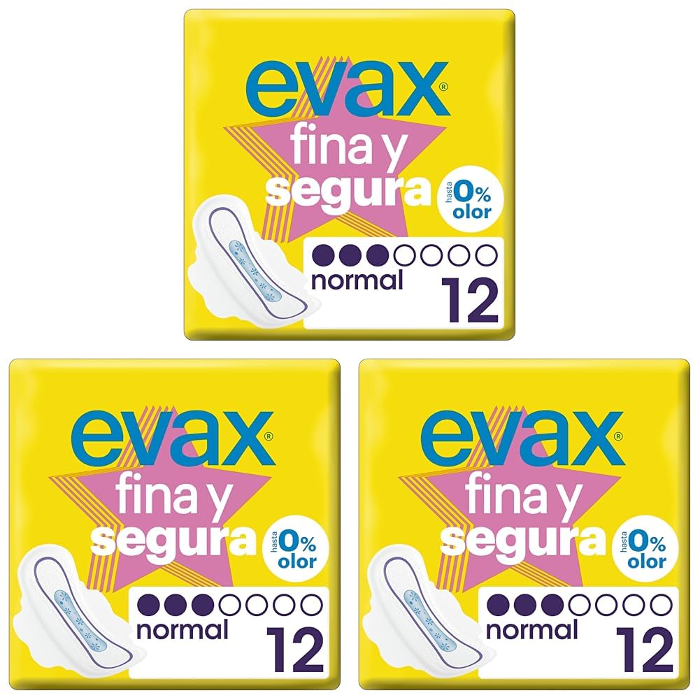 Evax Fina y Segura Compresas con Alas, Normal, 12 Unidades, Hasta 0% Olor — view 8