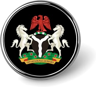 Coat of Arms of Nigeria Personalized Lapel Pin Round Brooch Badge Hat Clothing Jewelry Gifts for Men Women Wedding Party