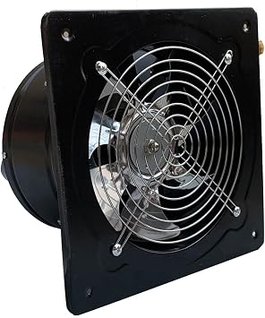 Axial Fan Extractor Fan 8 Inch 200 mm Axial Fan 80W Kitchen Extractor Fan Industrial Metal Fan Wall/Ceiling Extractor Fan in Bathroom (Plate Size: 250 × 250 mm)-1250 m³/h