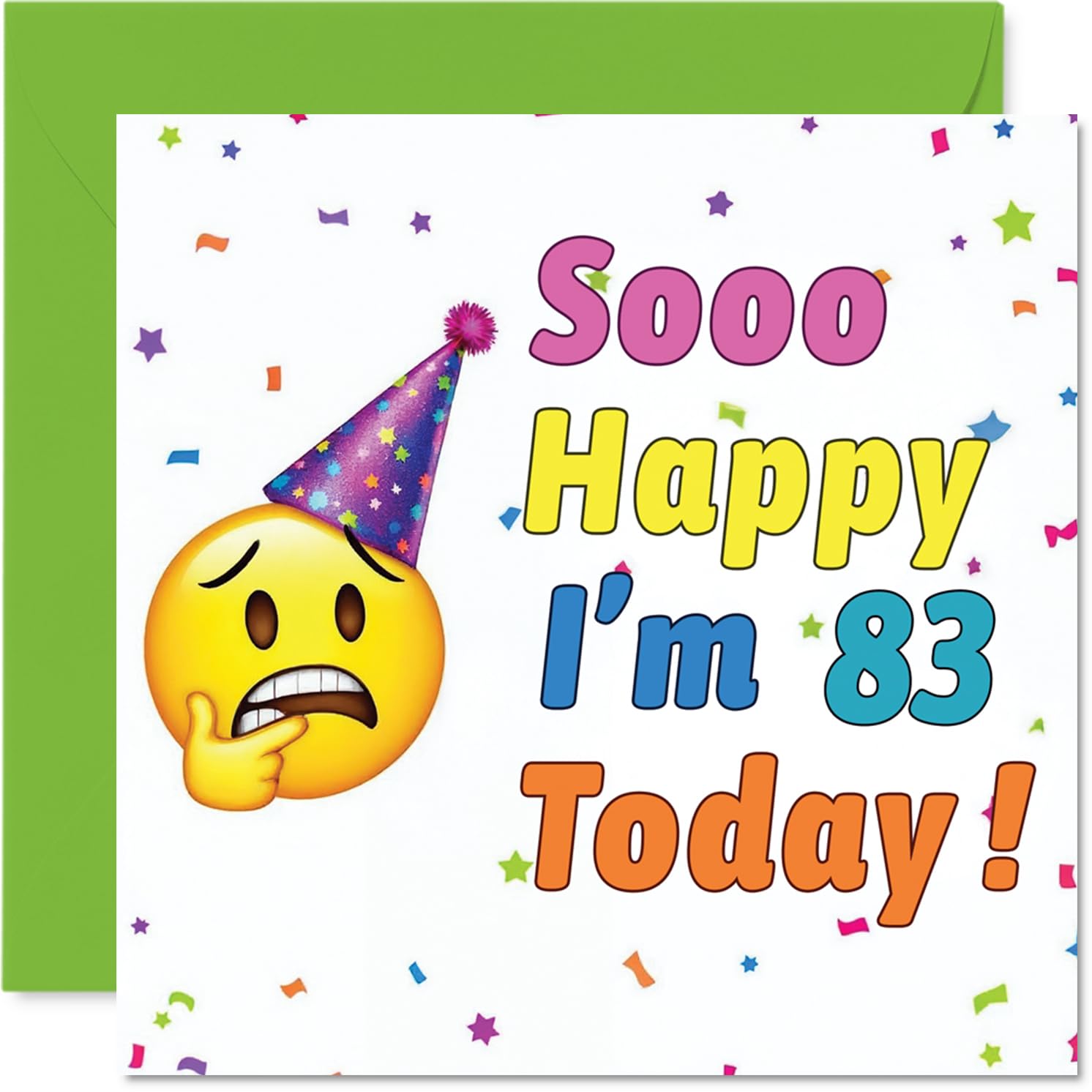 83rd Birthday Cards for Men Women - So Happy Im Turning - Happy Birthday Card for 83 Year Old Man Woman Wife Husband Uncle Auntie, 145mm Bday Greeting Cards