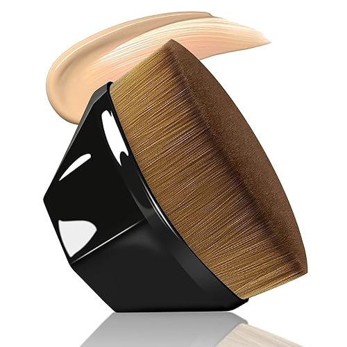 Arousar Brocha de maquillaje de base, cepillo facial Kabuki sin rastro, con cerdas ultrasuaves de alta densidad, adecuado para base líquida, crema o