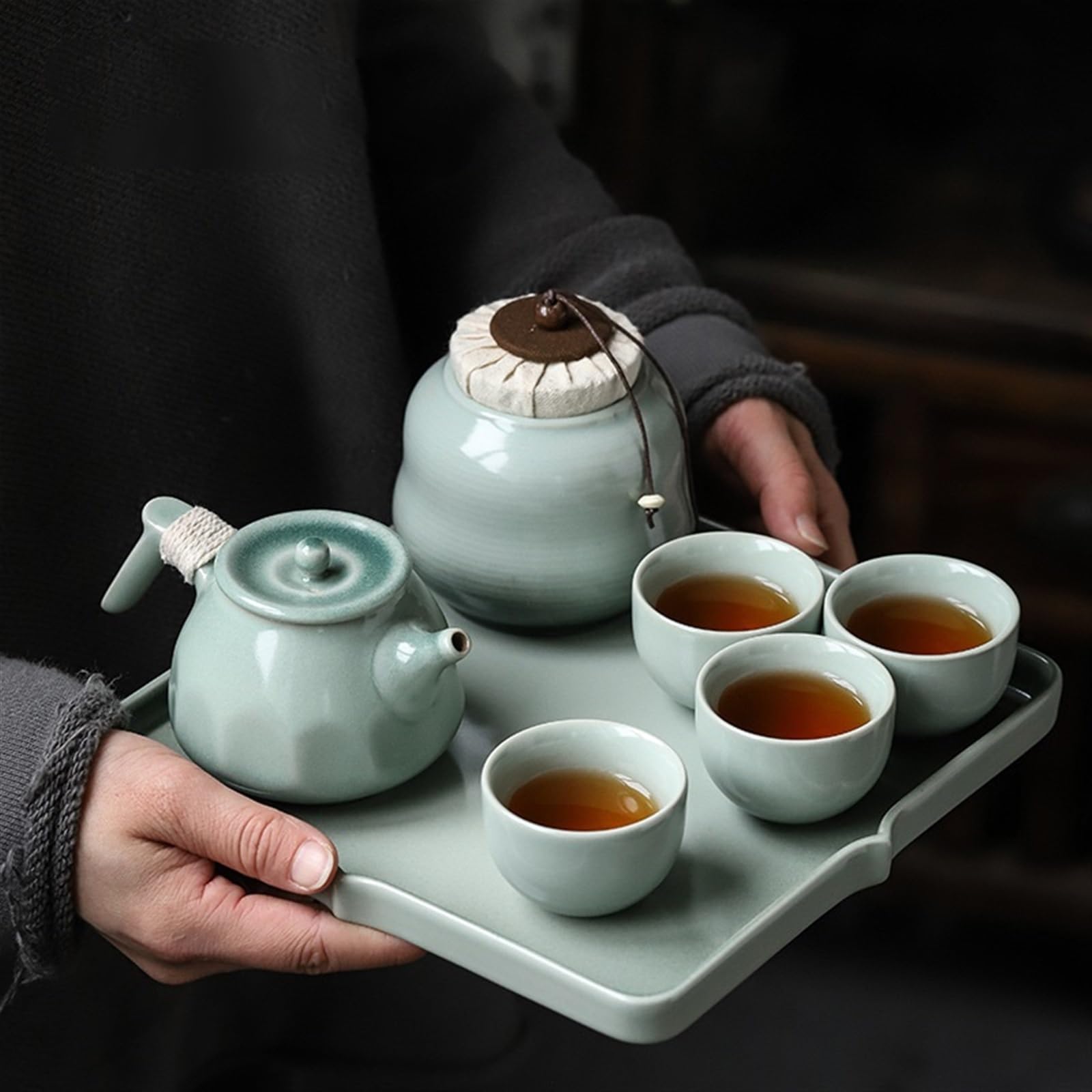 Gongfu zestaw do herbaty ceramiczna czworoboczna taca do herbaty domowy zestaw do herbaty Kung Fu sucha bańka mały stolik do herbaty chiński zestaw do herbaty sucha taca na bańki taca na herbatę do
