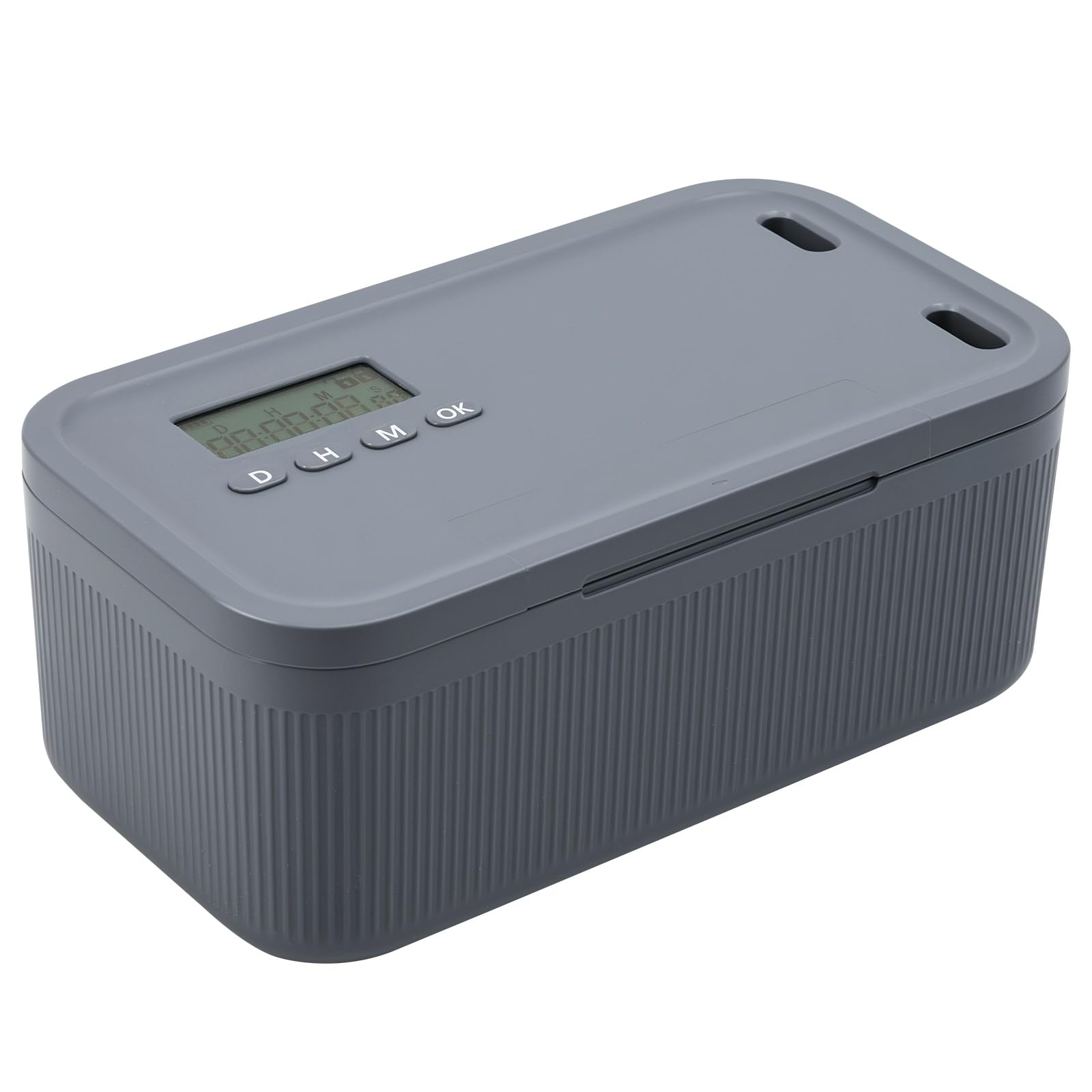QINGLANG Safe Timed Lock Box Lockable Box Phone Lock Boxs with Timer Portable Medication Boxs Fridge Locked Container Self-Control for Medicine, Food, Phone, iPad documents Safety 24x13x9.6cm (Grey)