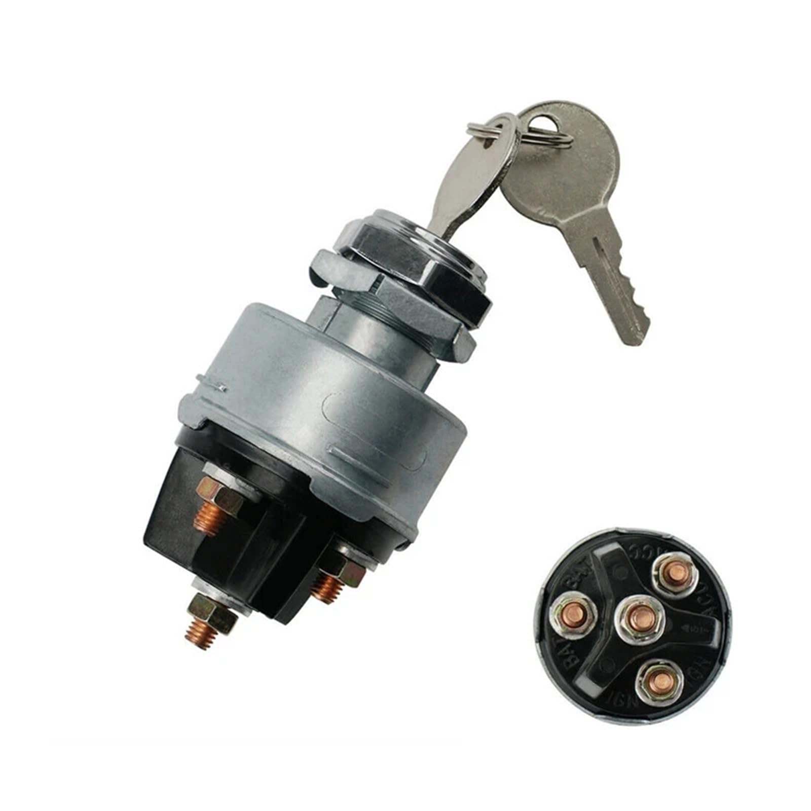 Interruptor de arranque universal 12 V para coche, barco, 4 posiciones, con 2 llaves encendido y apagado, para tractor, camión, herramienta interruptor de encendido del coche