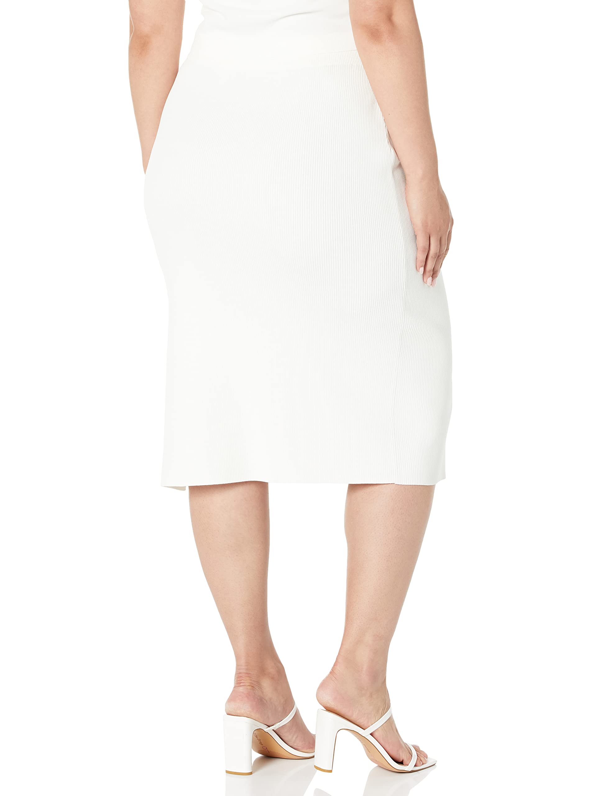 The Drop Women's Vera Slim Side-Slit Midi Sweater Skirt