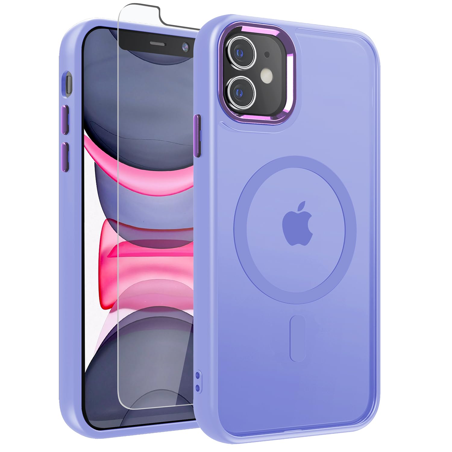 WRJ Case for iPhone 11, Magnetic Translucent Phone Case for Women Men [Compatible with Magsafe] Slim Anti-Fingerprints Shockproof Protective Cover