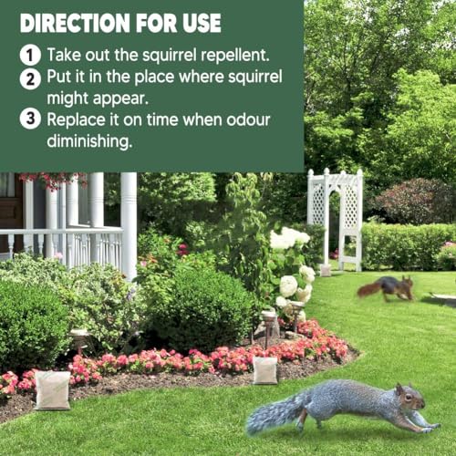 Two Bros. Repellent Squirrel Repellent Outdoor,Chipmunk Repellent Outdoor,Squirrel Repellents Indoor,Squirrel Deterrent,Natural Squirrel Repellent for Bird Feeders/Garden/Attic/Shed -10P, black - Thumbnail 5