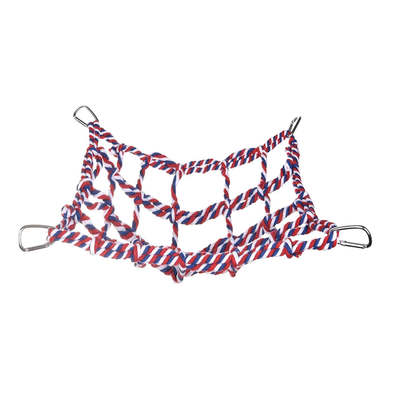 KIOALXZ Pet Hanging Hammock With Bird Rope Net Provides Place For Climbing Encourages Wellness And Enjoyment For Pets Bird Rope Net Cage Decor Accessories , red , 32x25cm