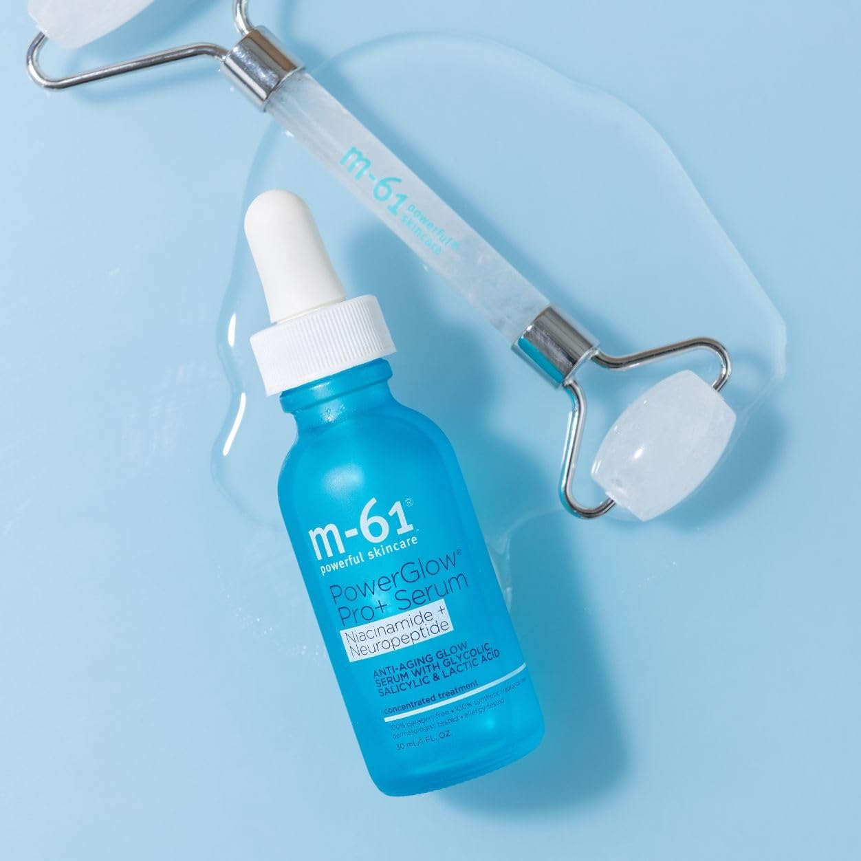 m-61 PowerGlow Pro+ Serum | Resurfacing Serum With Niacinamide, Neuropeptides, and Powerful BHAs/AHAs For Even, Radiant Skin. Dermatologist Tested With Clinical Trial Results - 1 Fl Oz
