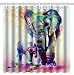 Wknoon 72 x 72 Inch Shower Curtain, Vintage Abstract Colorful Indian Elephants Family Oil Paintings Art, Waterproof Polyester Fabric Decorative Bath Curtains