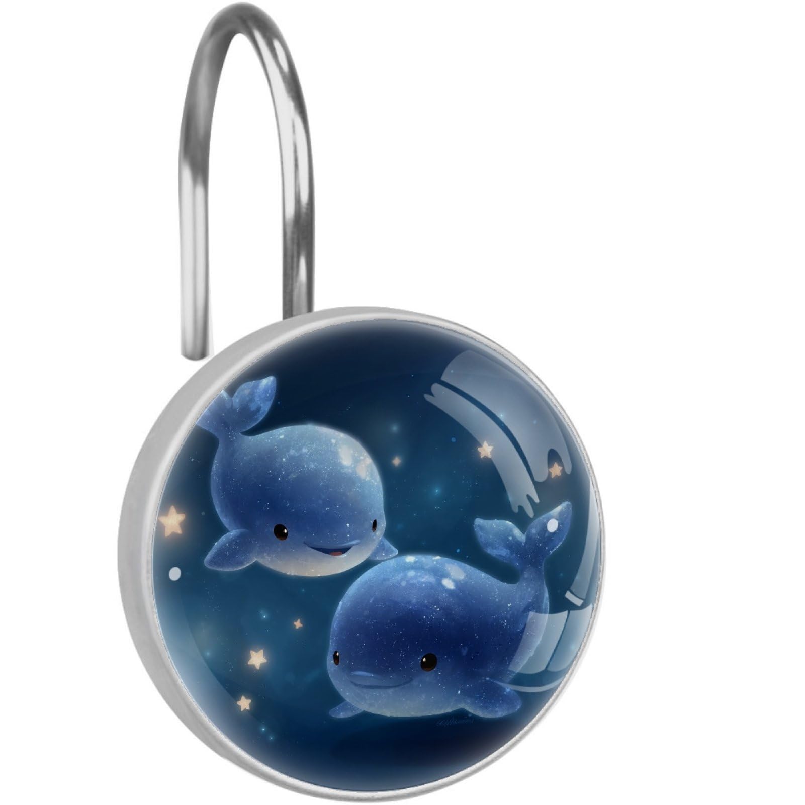 VAPOKF Decorative Shower Curtain Hook: Cute Dolphin Rustproof Stainless Steel Shower Curtain Ring for Bathroom - Shower Curtain Hook & Hangers - Set of 12