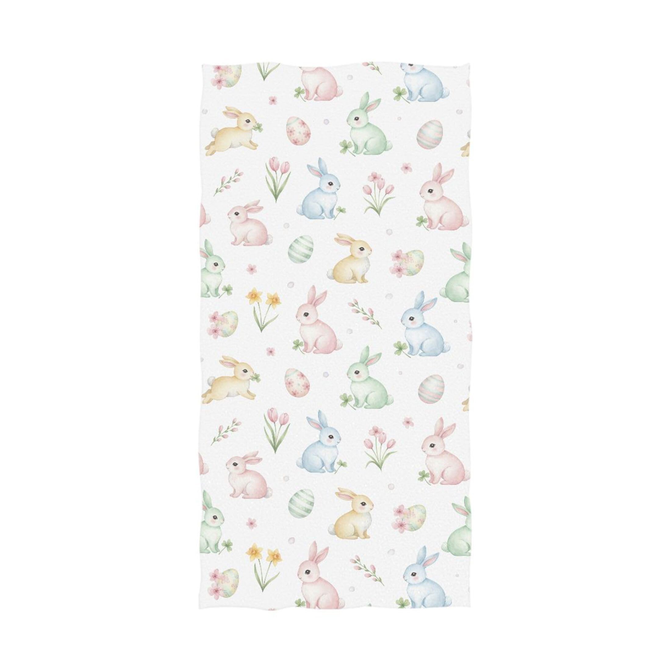 Kutsu Bunny Bath Towel, Highly Absorbent Cotton Soft Bath Hand Towel for Bathroom Kitchen Hotel Spa, 64 x 32 In