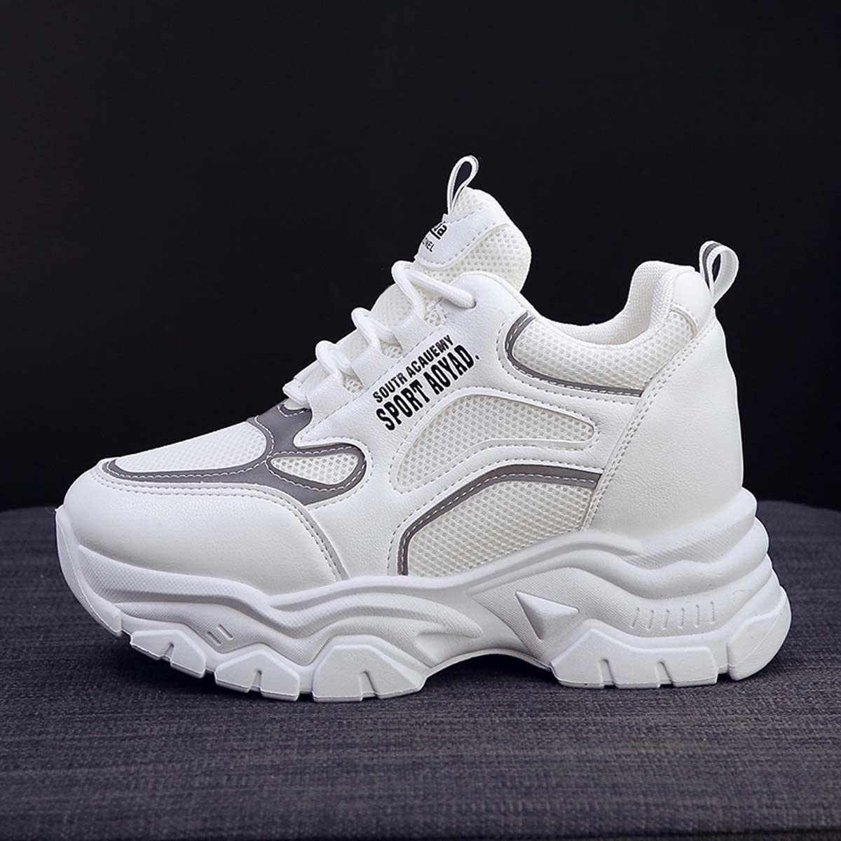 Scarpe Donna Sneakers con Zeppa Interna Alta Scarpe da Ginnastica Fitness Sportive Tacco Interno