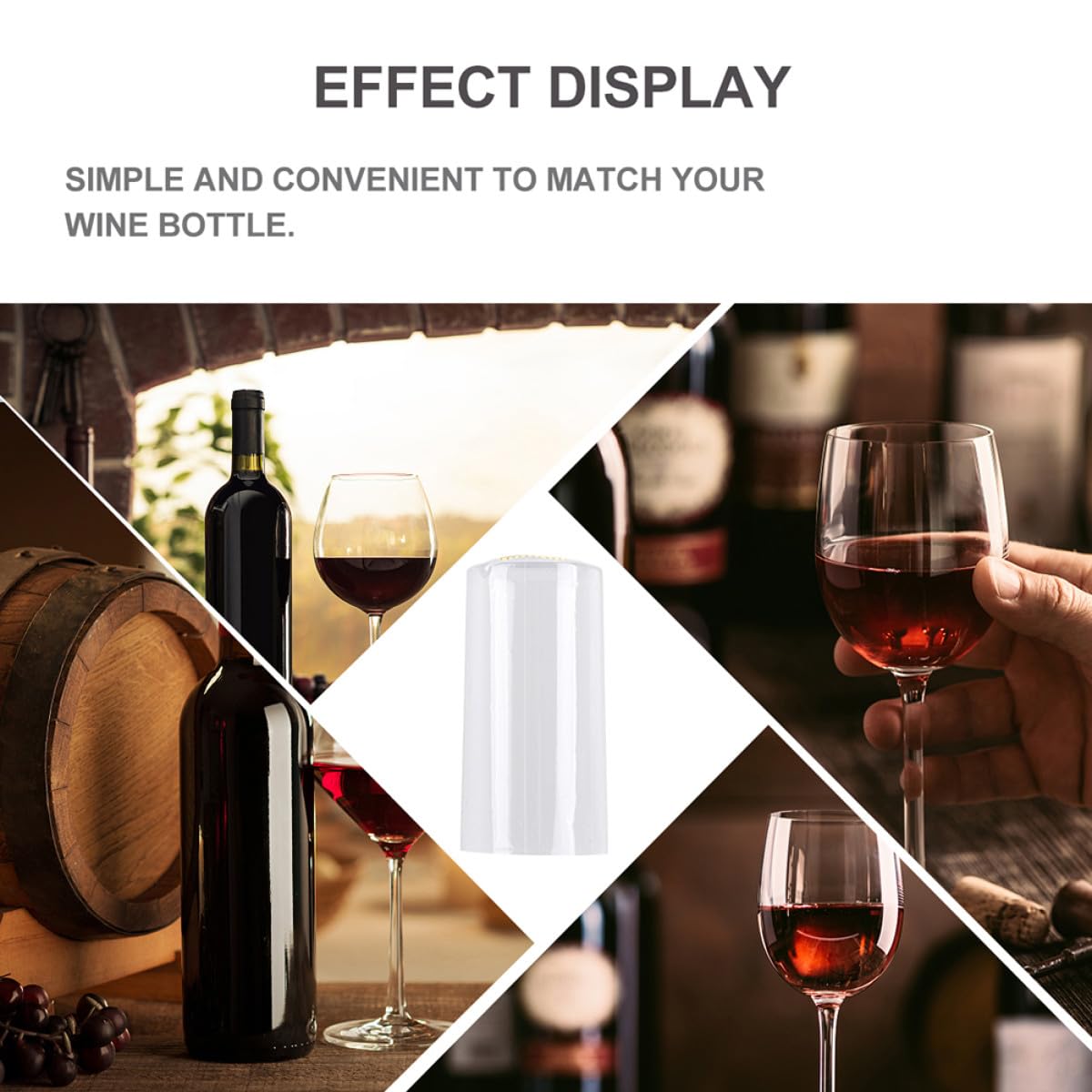 Garneck 200 Capsule Termoretraibili Trasparenti per Bottiglie di Vino 30Mm Tappi Sigillanti Linguetta Staccabile per Enoteche Pub e Cantine Materiale Plastico Pratico e Resistente