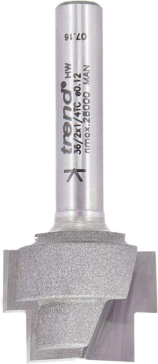 Trend Professional 19mm Rebater Strip Recesser Router Cutter Bit, 1/2 Inch Shank, 9.5mm Cut Diameter, 19mm Cut Length, 13mm Lower Rebate, 36/19X1/2TC