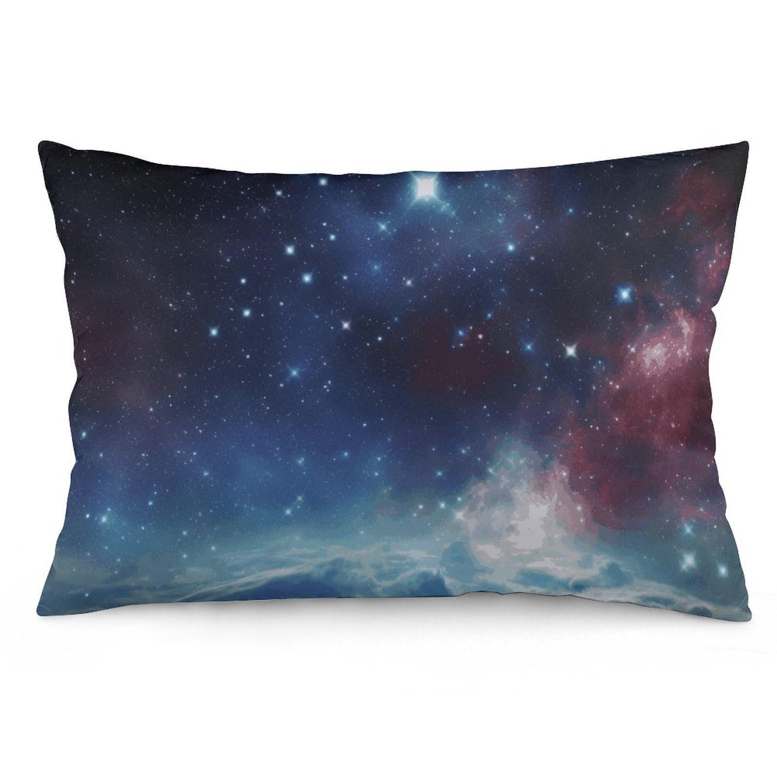 2 Pack Pillow Cases for Hair and Skin, Soft Breathable Pillow Case Covers with Hidden Zipper, Night Sky Outer Space Pillowcase 12 "x20 Pillow Covers for Sleeping Gift