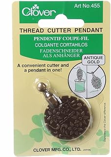 Clover Needlecrafts Thread Cutter Pendant Antique Gold 455 (3-Pack)