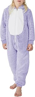 rrhss Boys Pajamas Flannel Hooded Rompers Kids Long Sleeve Zip up Onesies One Piece Sleepwear 5-14Y