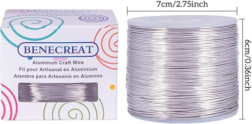 Miniatura 2 de BENECREAT Calibre 20, 770 pies, resistente al deslustre, alambre de aluminio suave flexible, alambre de metal para el día de San Valentín, joyería