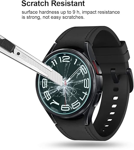 Miniatura 5 de Poyiccot Protector de pantalla para Galaxy Watch 6 Classic de 1.693 in, protector de pantalla de vidrio templado de dureza 9H para Galaxy Watch 6