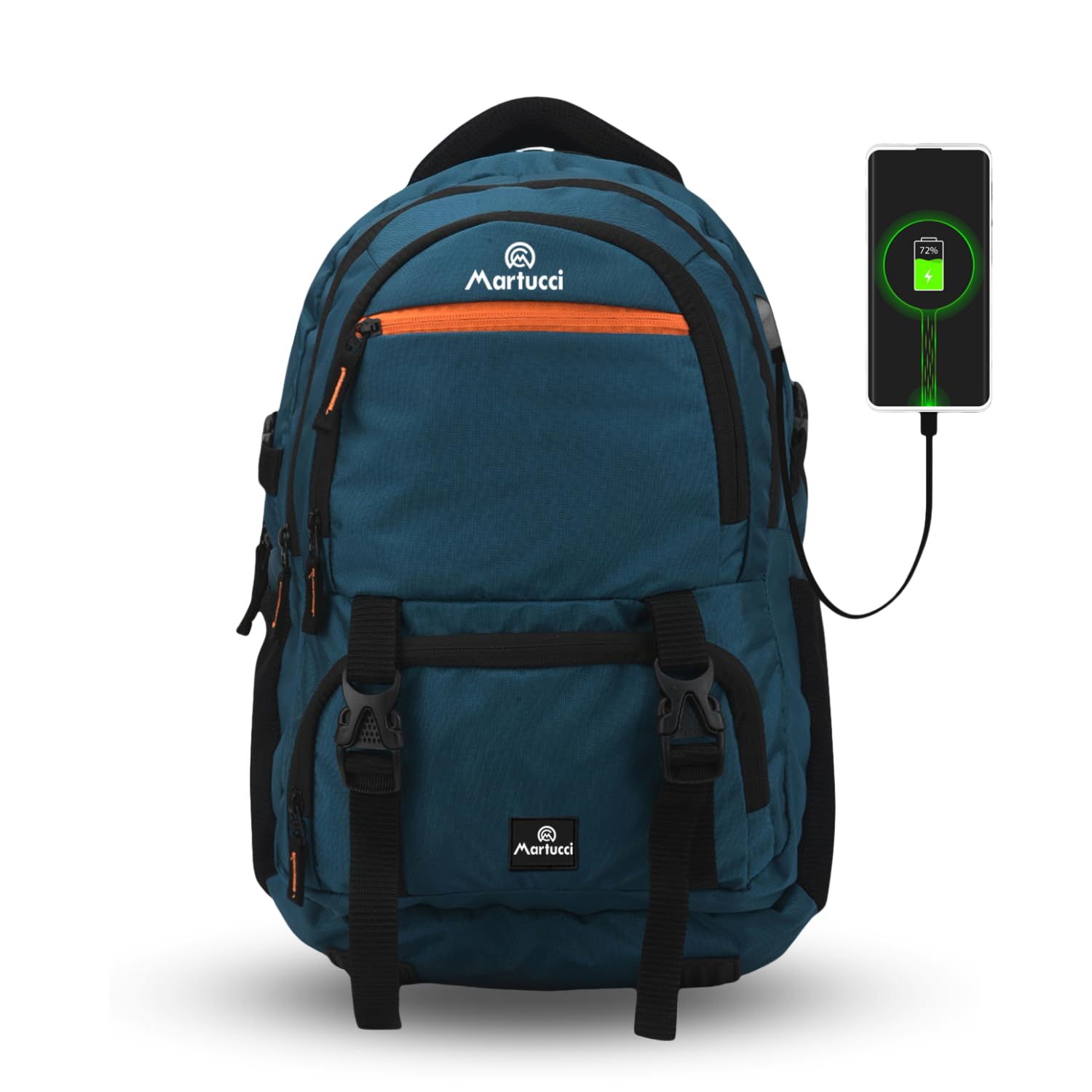 Martucci 45L Polyester Smart Laptop Backpack Bag with Rain Cover & USB Charging Port | Anti Theft Pocket and Accessories Organiser for Men & Women, Blue (B0CKFLBM6L) Amazon Price History, Amazon Price Tracker