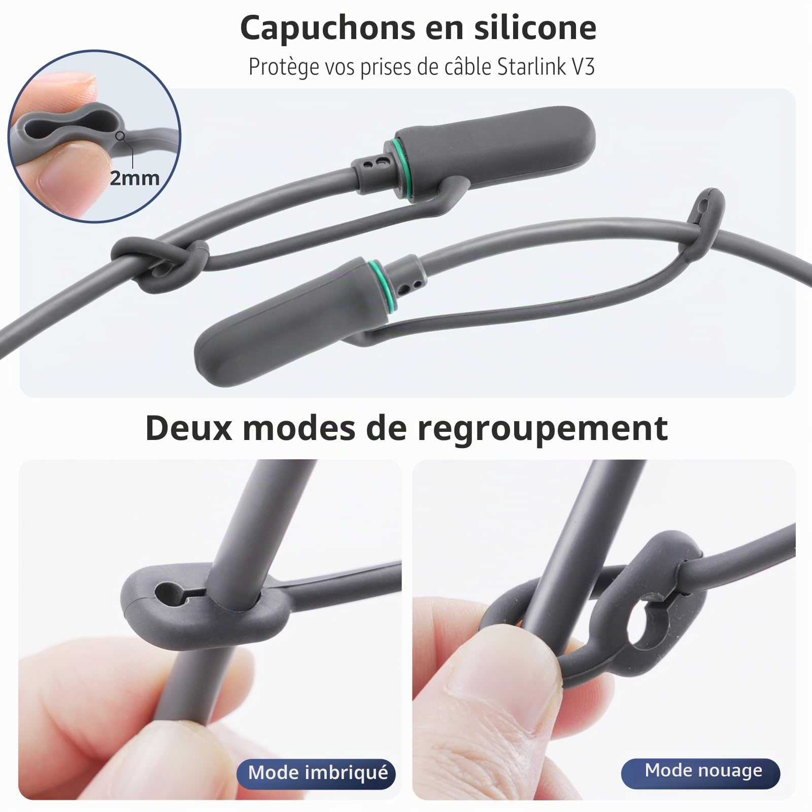 Starlink Câble Starlink Gen 3 46 m - Rallonge de câble Starlink étanche pour Starlink Standard Actuated Gen 3 / Satellite V3, câble Ethernet Starlink Gen 3, Plug and Play, gris