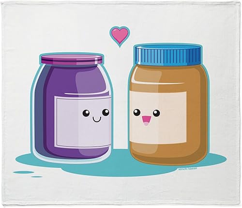 CafePress Manta de manteca de maní y gelatina manta de forro polar suave 60 x 50 pulgadas manta de estadio