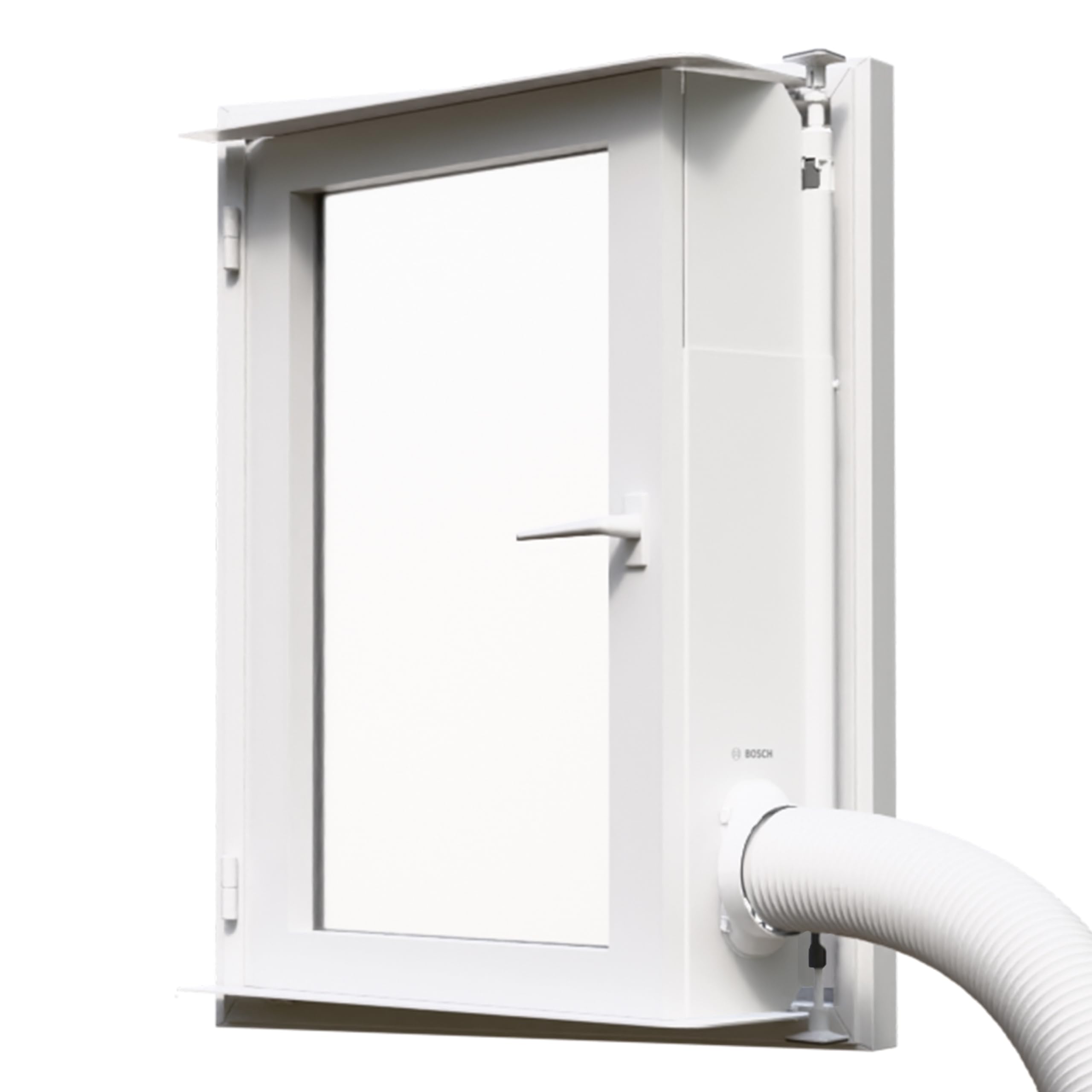 Bosch Fenster-Kit für Mobile Klimageräte - Für Dreh-Kipp-Fenster, Größenverstellbar 90-137 cm, Werkzeuglose Montage, Adapter für 15 cm Abluftschlauch, Inklusive Zubehör und Aufbewahrungstasche