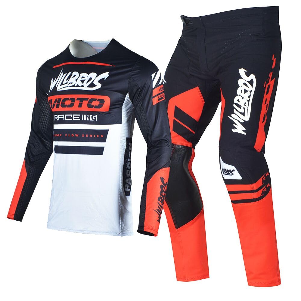 Motocross MX Pantalones Camiseta Combinación Pantalón Jersey Moto Motocicleta de Enduro BMX MTB Unisex Adulto