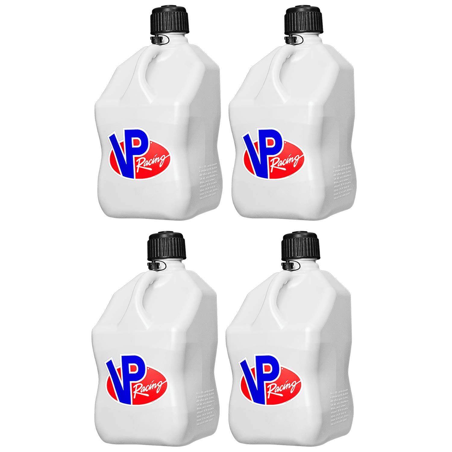 VP Racing Fuels 3524, White Square Motorsport Container - 5 Gallon (4 Pack)