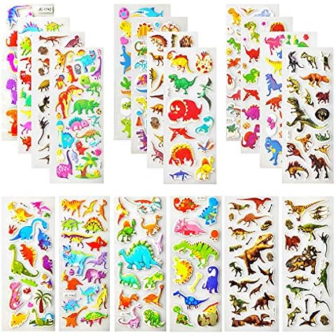800+ Dinosaur Stickers for Kids, Kids Scrapbooking, 30 Different Sheets, Teacher Boy Reward Stickers Prizes, Dinosaur Themed Birthday Party Favors Supplies (30 Pack) Cover