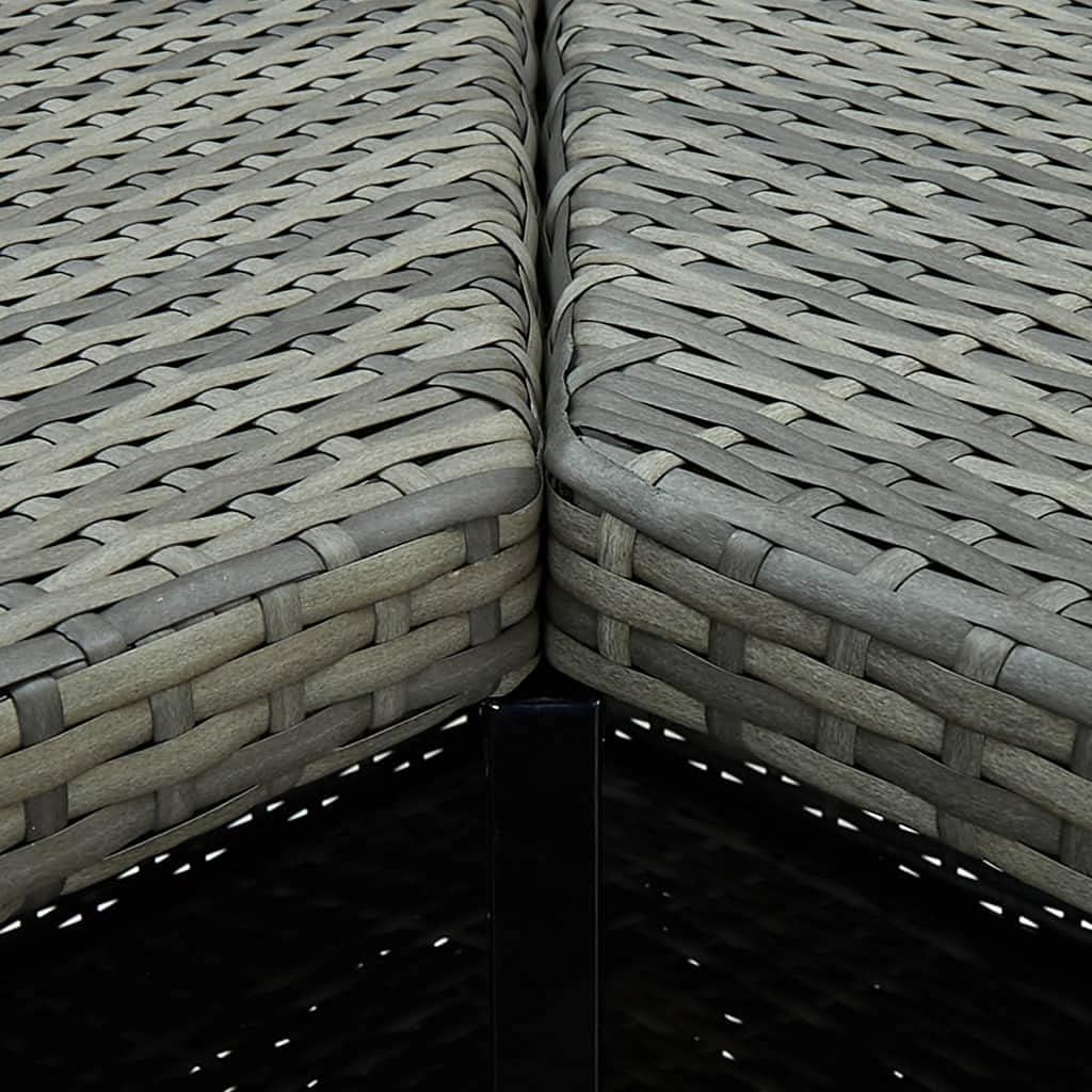 SKM 4 Piece Patio Bar Set with Cushions Poly Rattan Gray