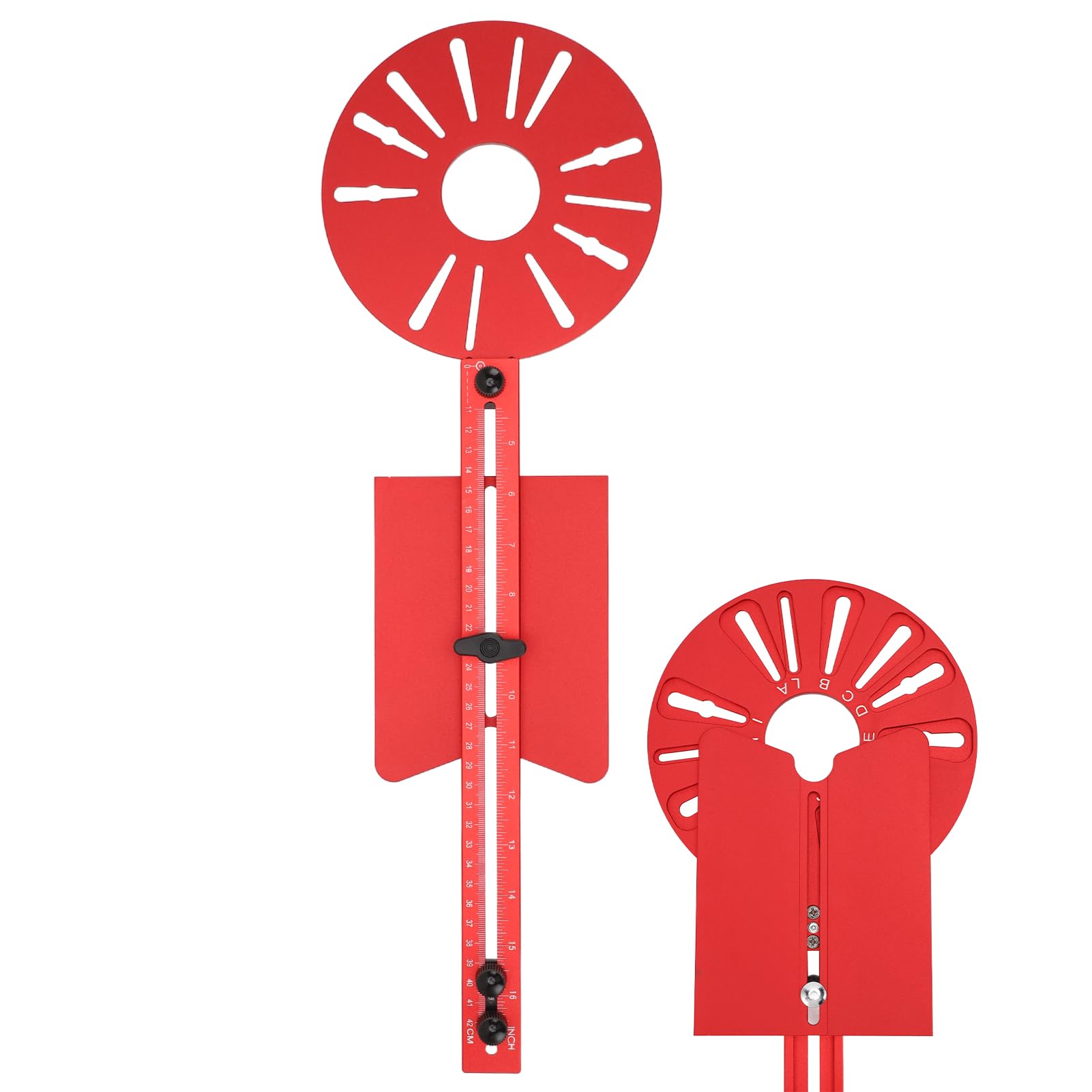 WODHMIEY Router Bracket, Router Milling Groove Bracket,Aluminum Alloy, Easy Circle Milling Guides, Double Scale Ruler, Detachable Router Circle