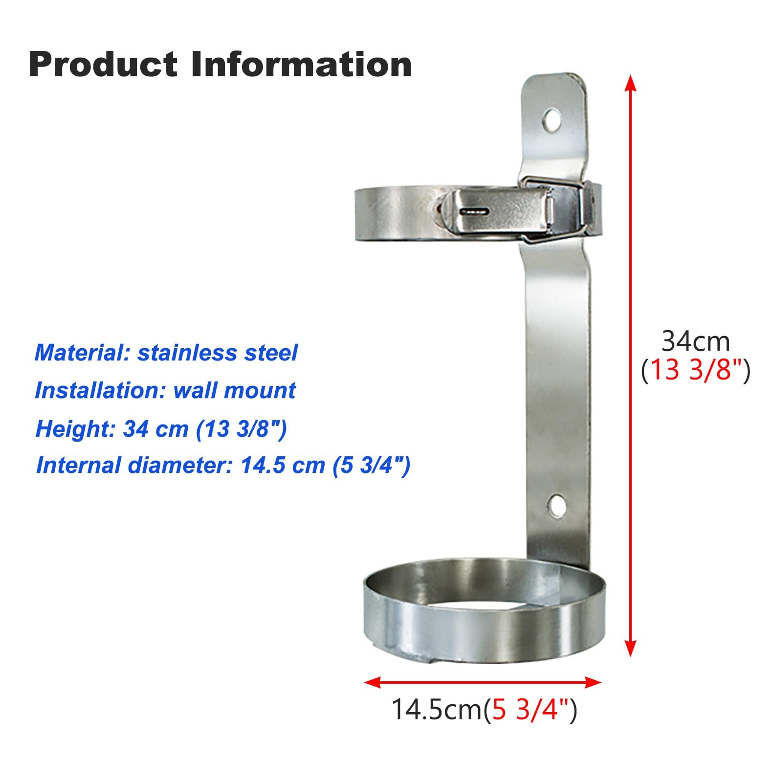Portabotellas de Oxígeno Estante para Tanque de Oxígeno Pequeño con Hebilla de Seguridad, Estante de Almacenamiento de Botellas de Oxígeno de Acero Inoxidable, Soporte para Cilindro de Gas/ oxígeno(Di