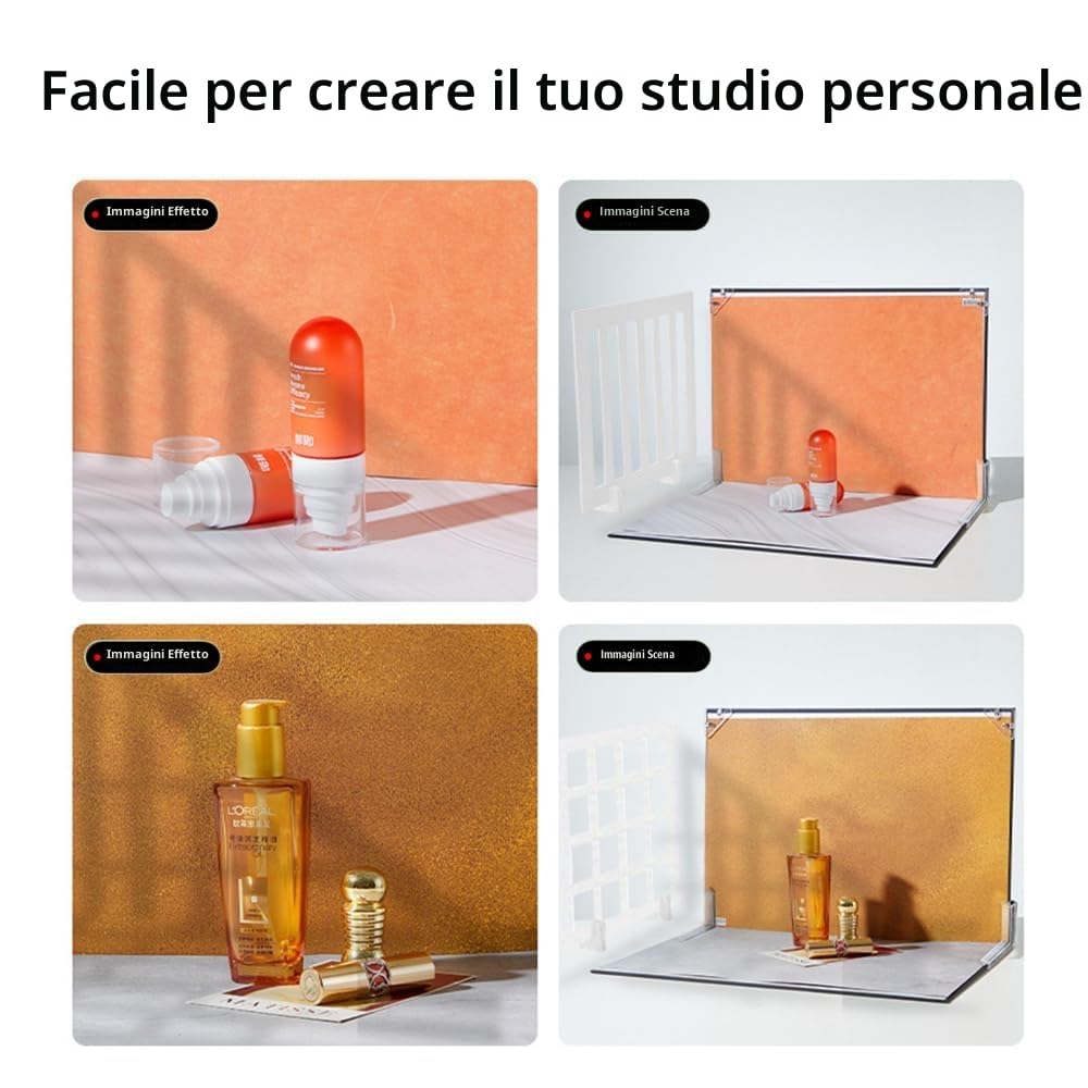 Kit di fondali fotografici per fotografia alimentare, 7 pezzi, 14 modelli, kit da tavolo per piccoli prodotti – puntelli piatti per gioielli e cosmetici (40,6 x 29,2 cm)