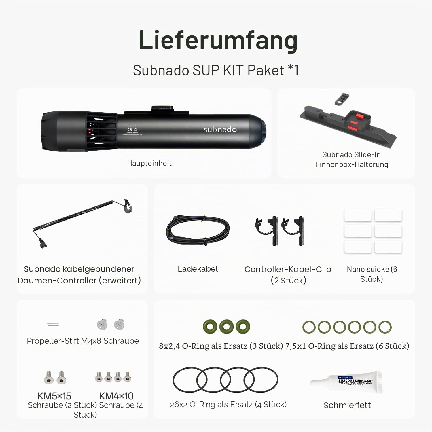 Waydoo Subnado Unterwasser-Scooter-Supp-Set, Seescooter für Paddleboard/Bodyboard/Kajak/Boogie Board, kompakt und tragbar, kabelgebundener Daumen-Controller, Wasserscooter für Erwachsene und Kinder