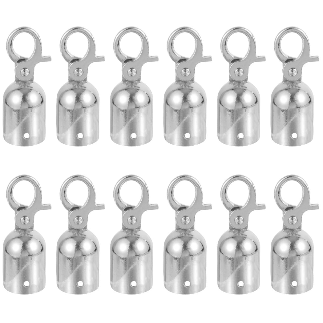 ULTECHNOVO 12 Uds Tapones De Extremo De Cuerda De Acero Inoxidable Con Gancho Stopper Para Barandillas Y Columnas Accesorios De Cuerda Para Control De Seguridad Y Uso Exterior