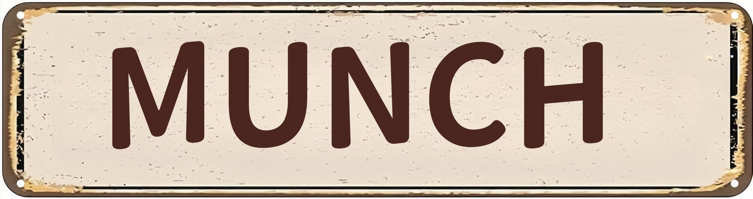 Plaque vintage Munch en aluminium pour habiller les murs d'un café ou d'une maison