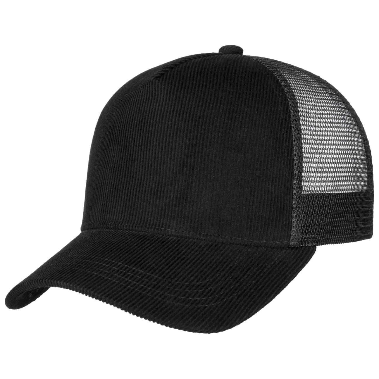 Lipodo Uni Corduroy Trucker Cap Plain Color Unisex Autumn Winter Black