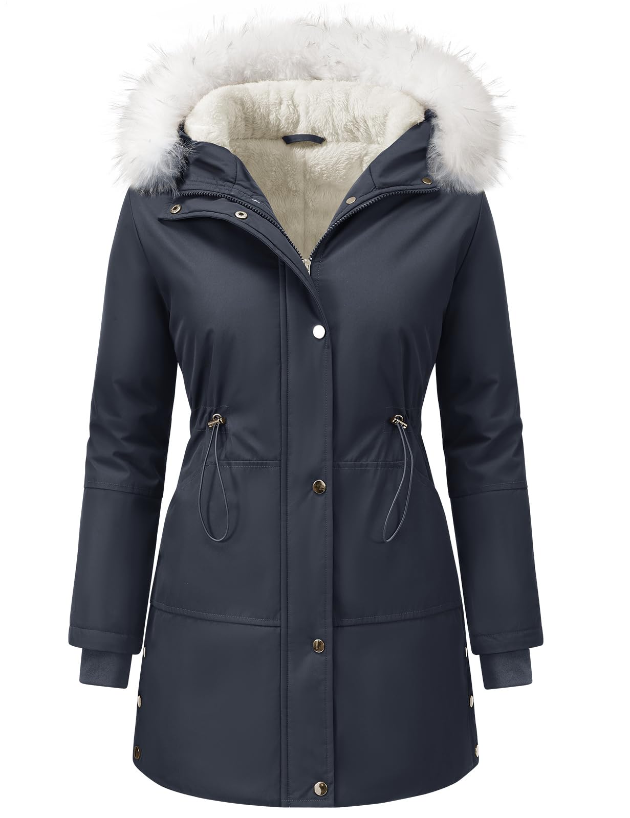 Giubbotto Donna Invernale Cappotto Lungo Parka Impermeabile Calda Imbottito con Cappuccio Vello Elegante Cappotti