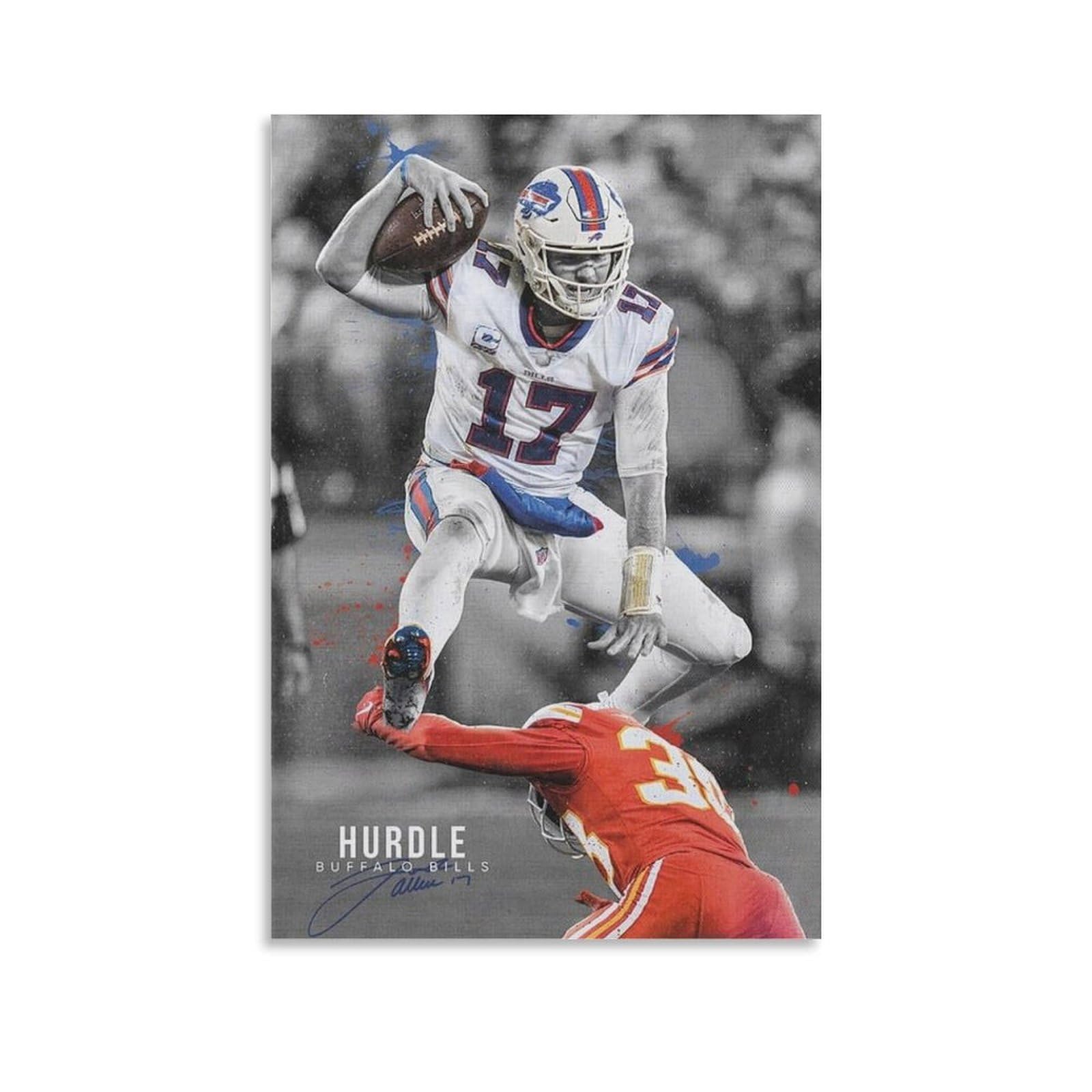 ASUIU Josh Allen Canvas Poster Wall Art Picture Painting Poster Canvas Print Posters Artworks Room Decor 20x30inch(50x75cm)