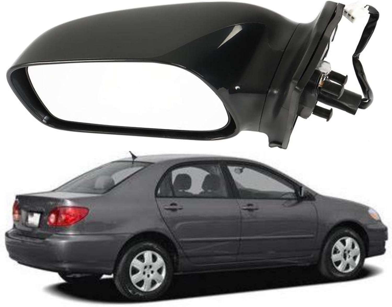 Left Rearview Mirror Power Paintable Replacement for TO1320178 Replacement for Corolla 2003-2008
