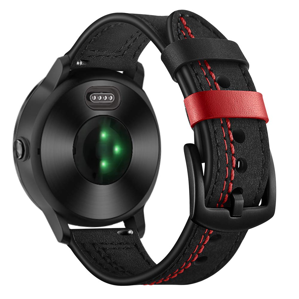 Bracelet 20mm cuir véritable compatible Garmin Vivoactive 3 Forerunner 645 245 - 7