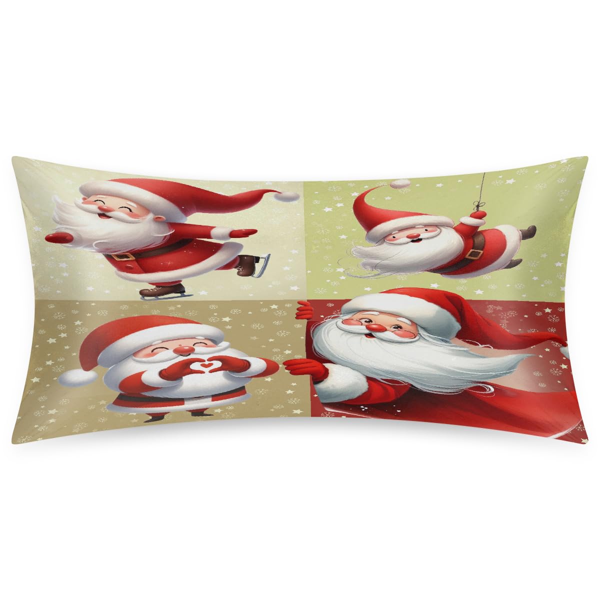 Christmas Santa Claus Funny Decor Satin Pillowcase for Hair and Skin Standard Size Silp Silk Pillowcase Soft Satin