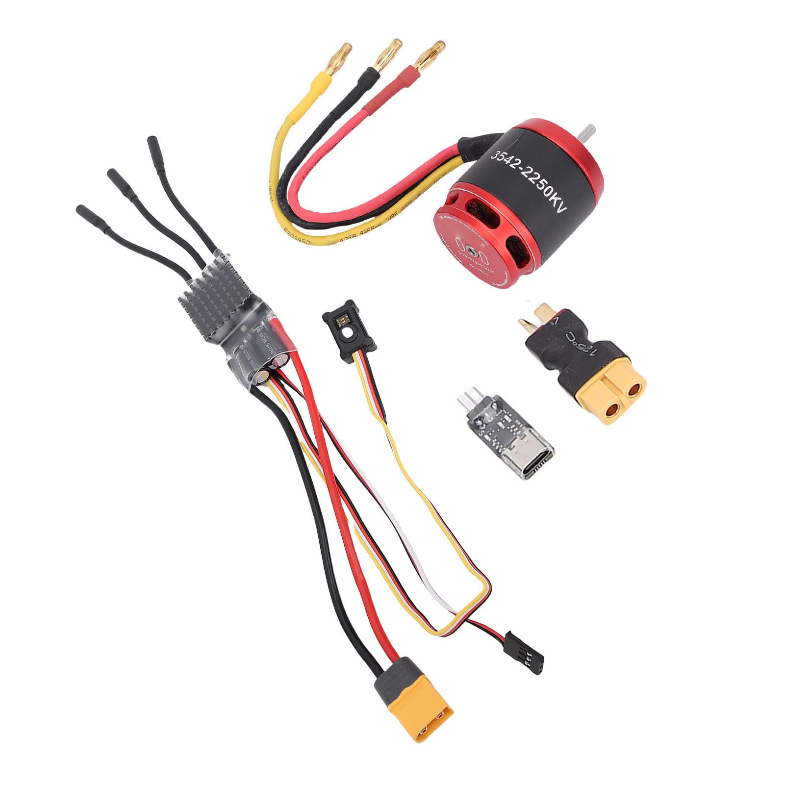 Pongnas RC-Brushless-Antriebsstrang-Kombination für Axial SCX10 – 3542-Brushless-Motor + 80-A-Regler mit Vorverdrahteten Kabeln, Programmierung und BEC – Verbessertes Crawler-Antriebssystem für /10 RC