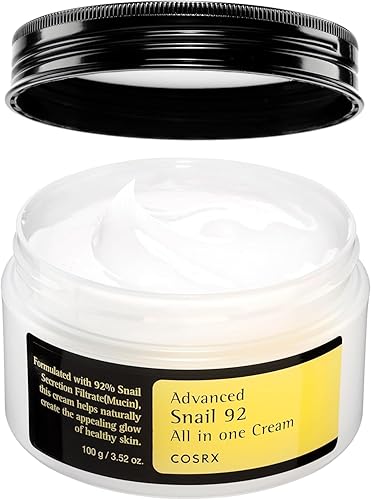 COSRX Advanced Snail 92 All in One Cream Korean Snail Mucin Face Cream & Gel Moisturiser for Dry Sensitive and Anti Aging Skin, Daily Soothing and Moisturising Cream, Korean Skincare 100g - 1 g (Pack of 1)
