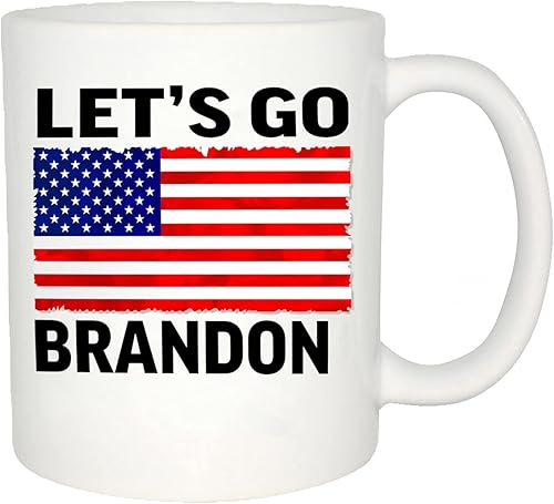 Miniatura 2 de Rogue River Tactical Taza de café divertida y novedosa, taza Let's Go Brandon, gran idea para regalo, 11 onzas, color blanco