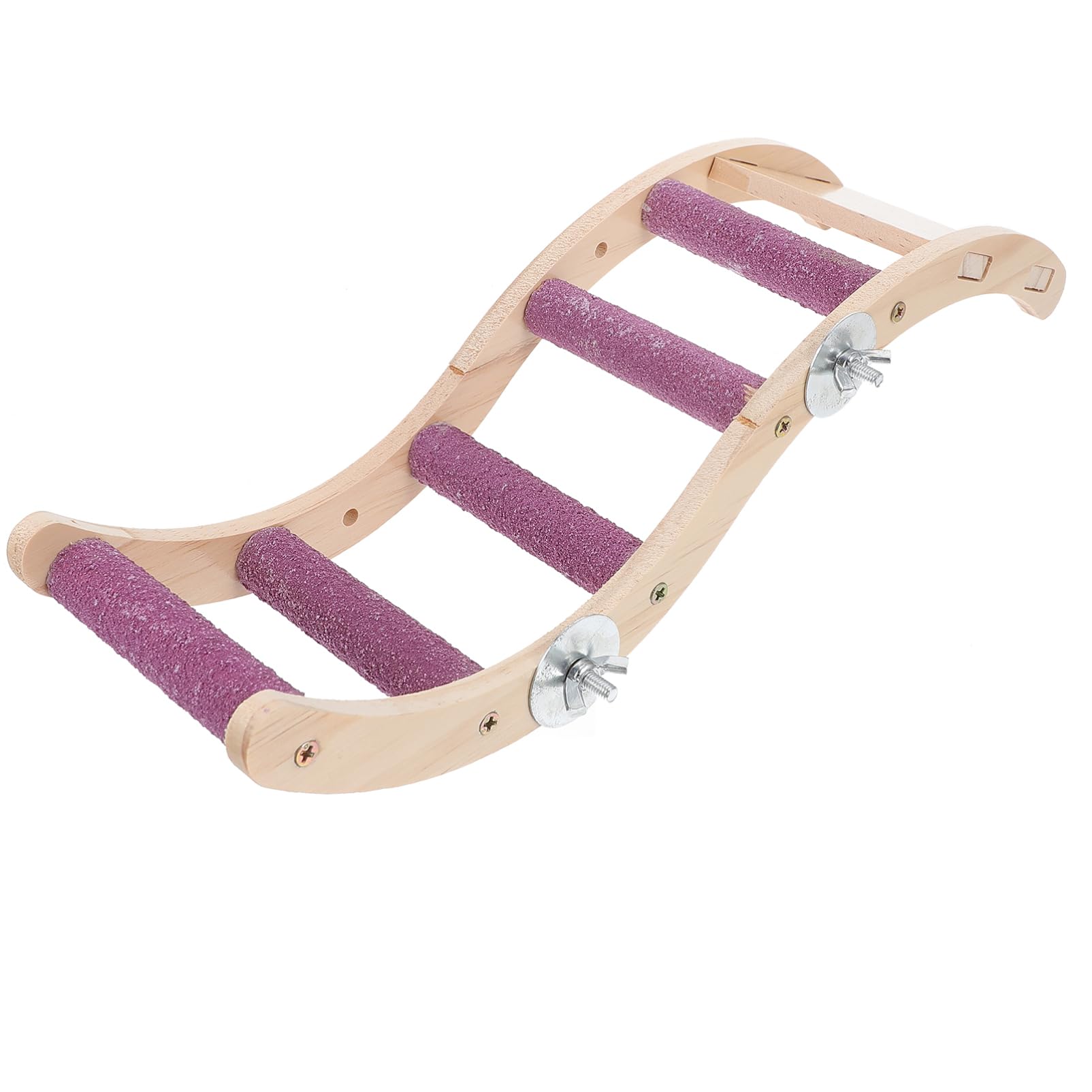 Abaodam Wooden Parrot Ladder Natural Climbing Plaything for Birds Safe Chewing Design for Cockatiels Parakeets and Parrots Easy to Install Bird Cage Accessory