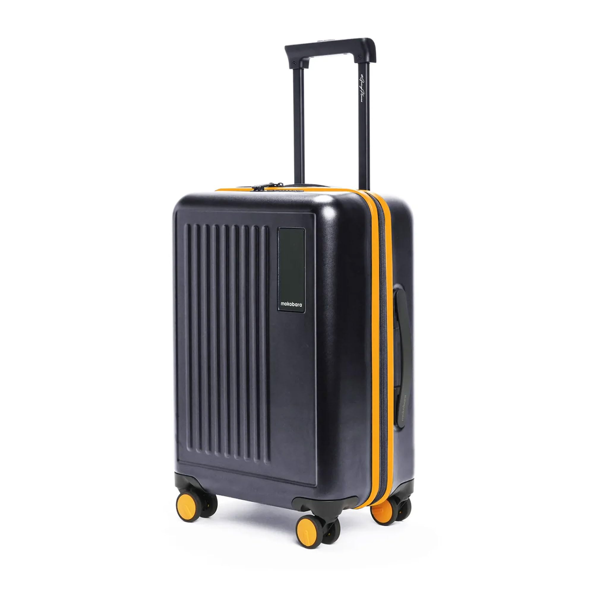 MOKOBARA The Transit Luggage Poly-Carbonate Hard Sided 8 Silent Ninja Wheels for Travelling (Black Sunray, Cabin)