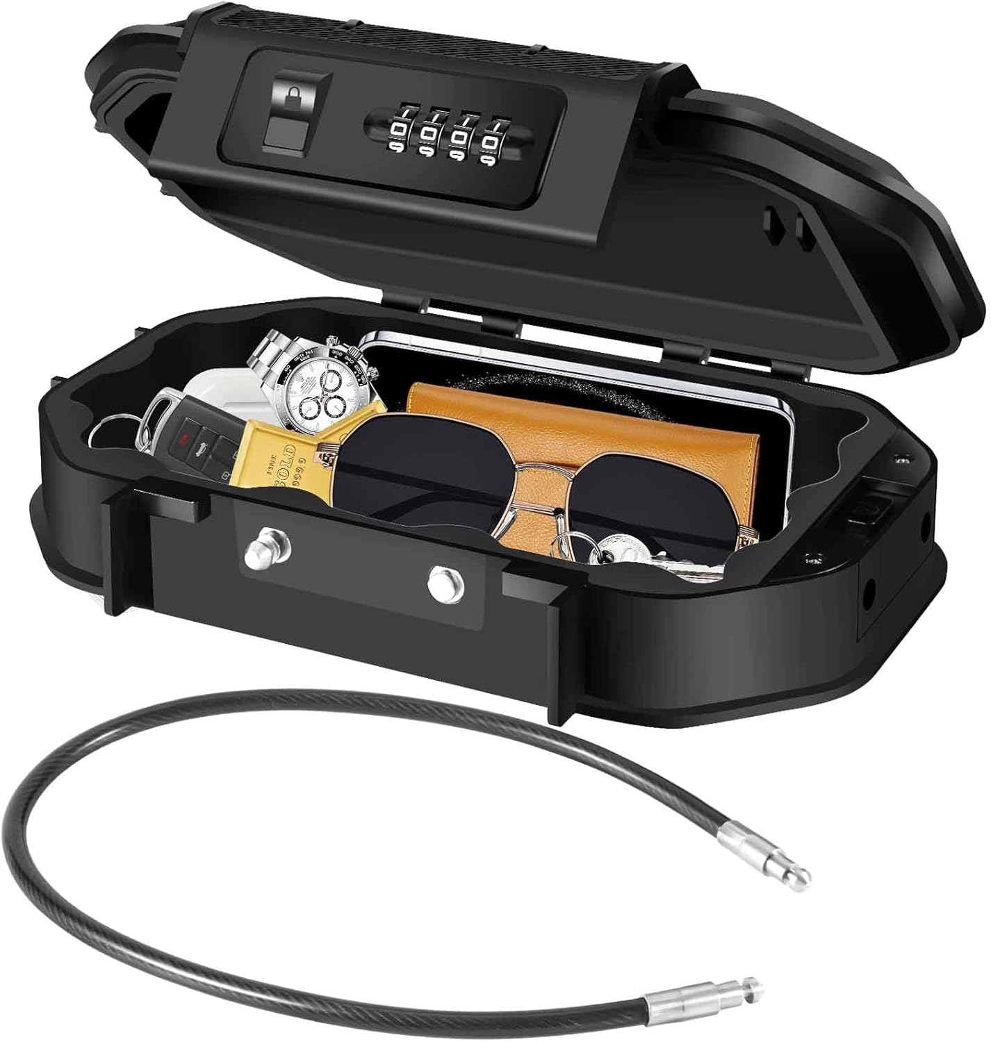 Portable Waterproof Lock Box with 4-Digit Code for Security & Travel Portable Waterproof Lock Box with 4-Digit Code for Security & Travel